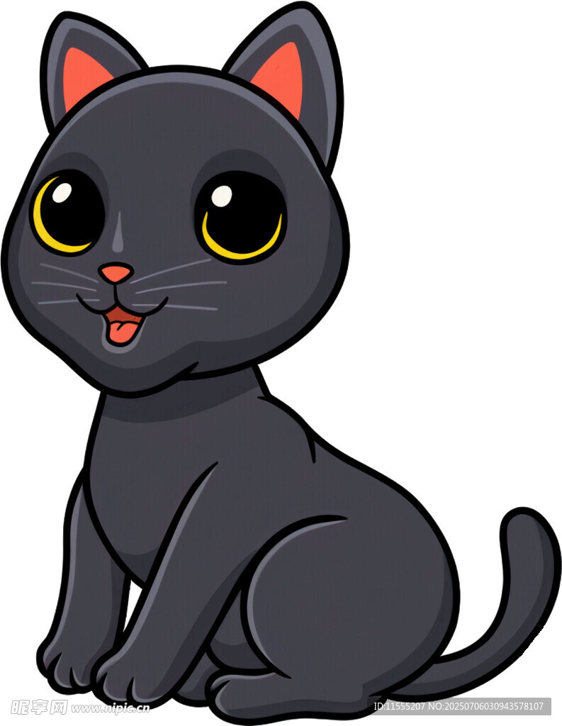 可爱黑猫卡通形象