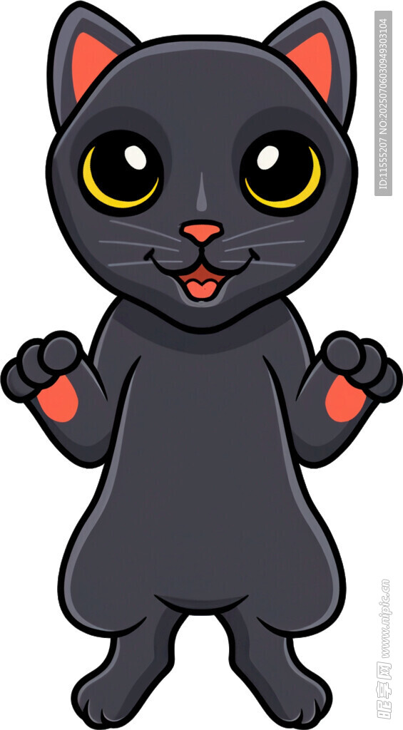 可爱黑猫卡通形象