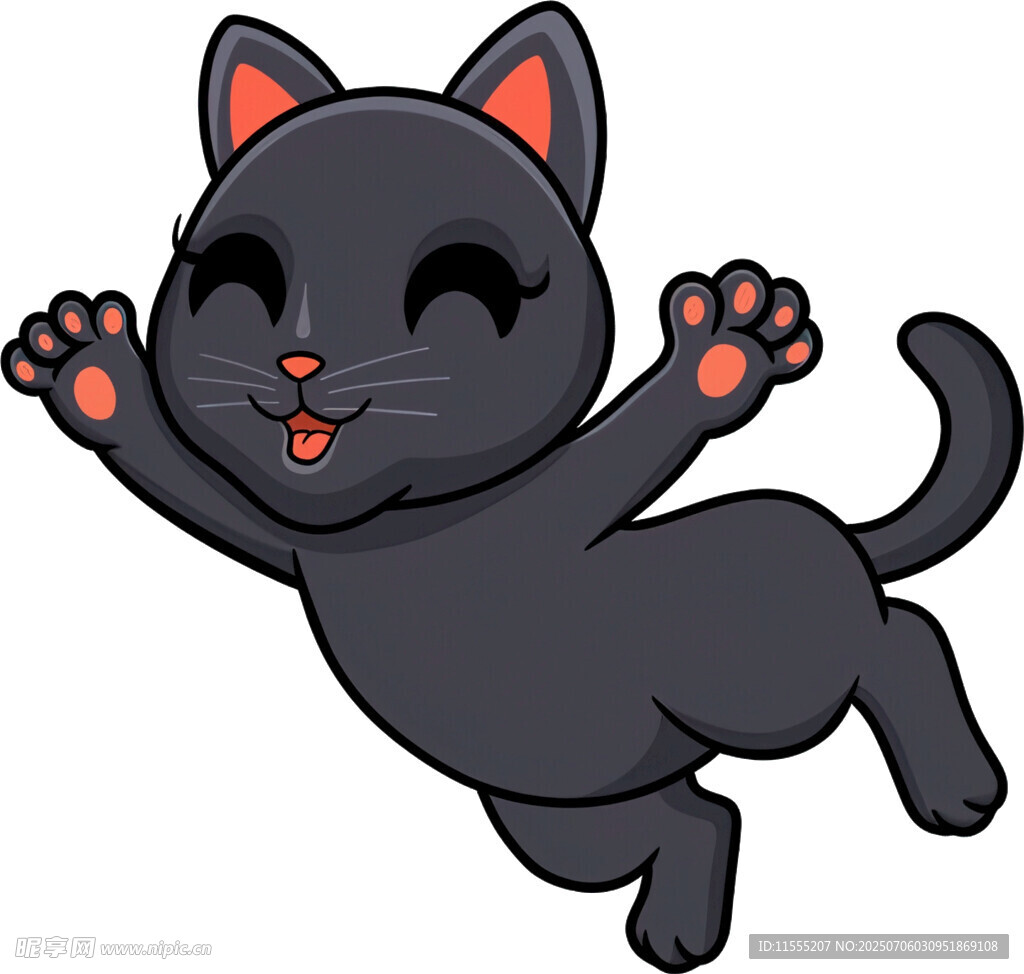 跳跃的黑猫