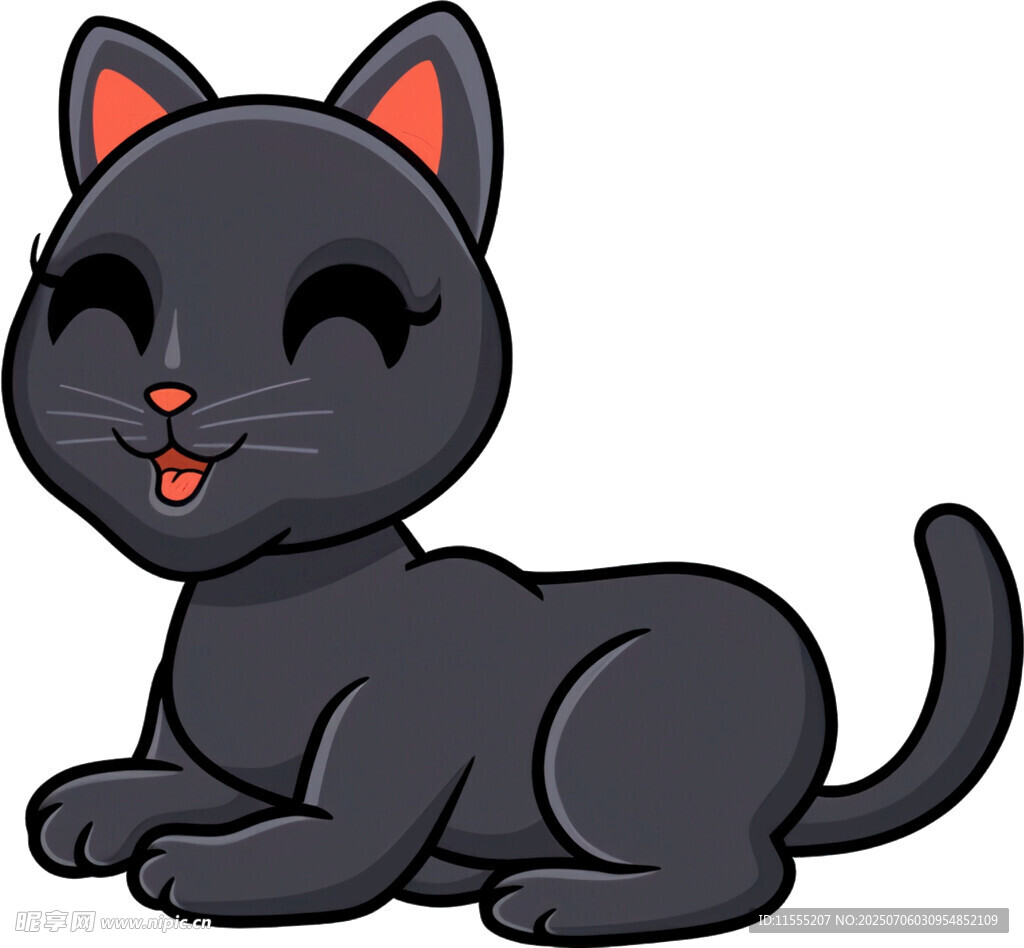 可爱黑猫卡通形象