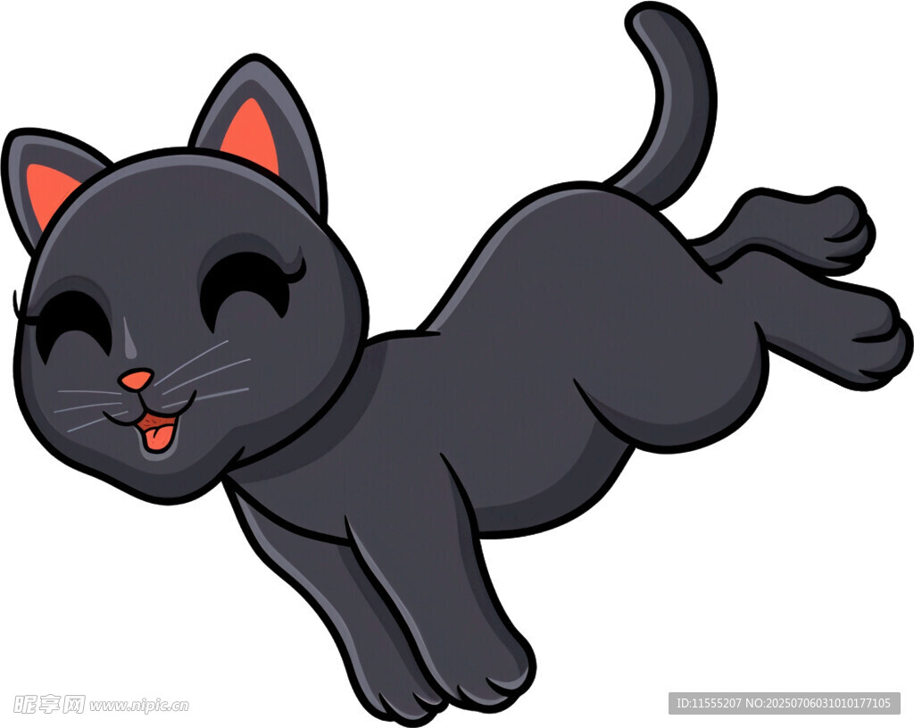 跳跃的黑猫