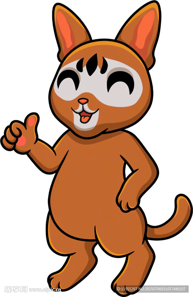 俏皮卡通猫可爱打招呼