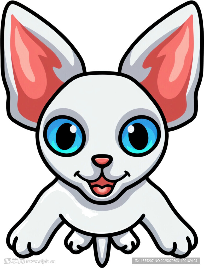 可爱卡通小白猫