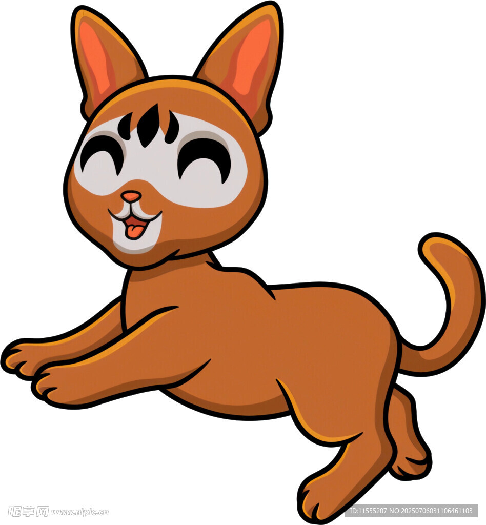 跳跃的卡通小猫