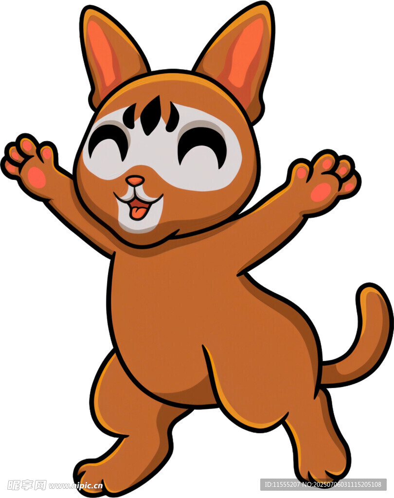 跳舞的卡通小猫