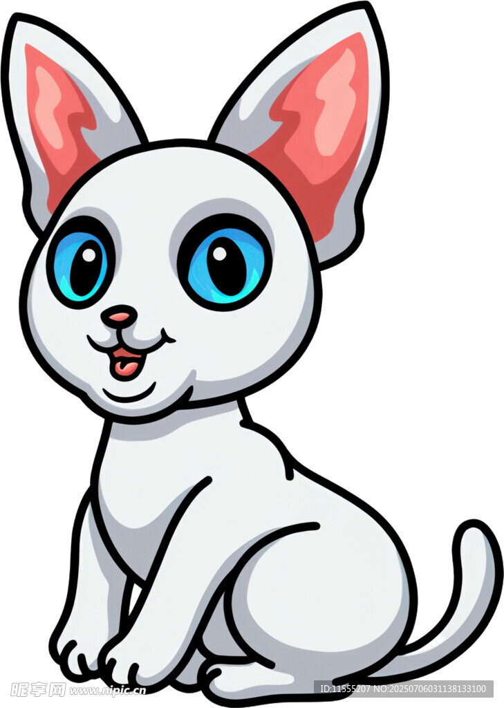 可爱卡通小白猫