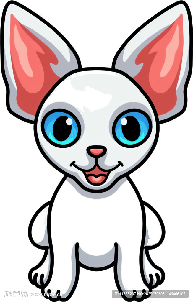 可爱卡通白狗