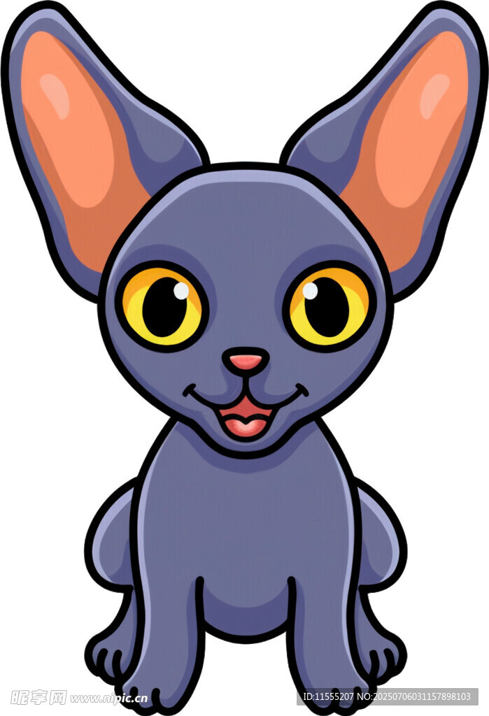 可爱紫色猫咪卡通形象