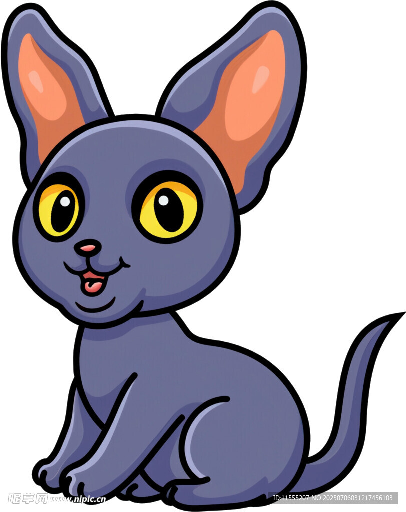 可爱紫色小猫卡通形象