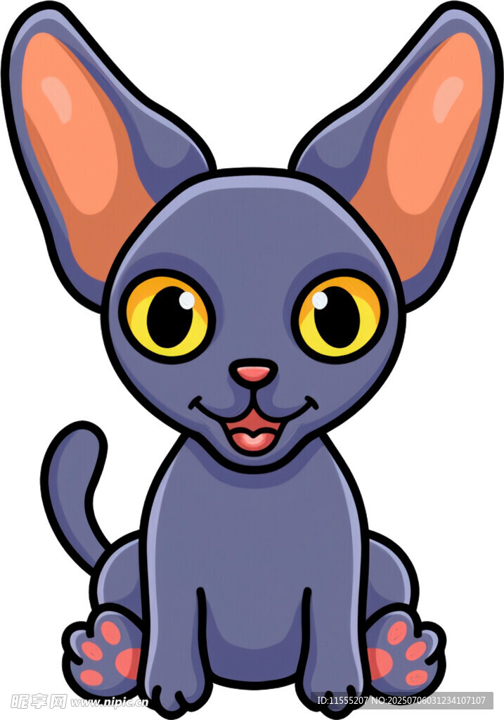 可爱紫色猫咪卡通形象