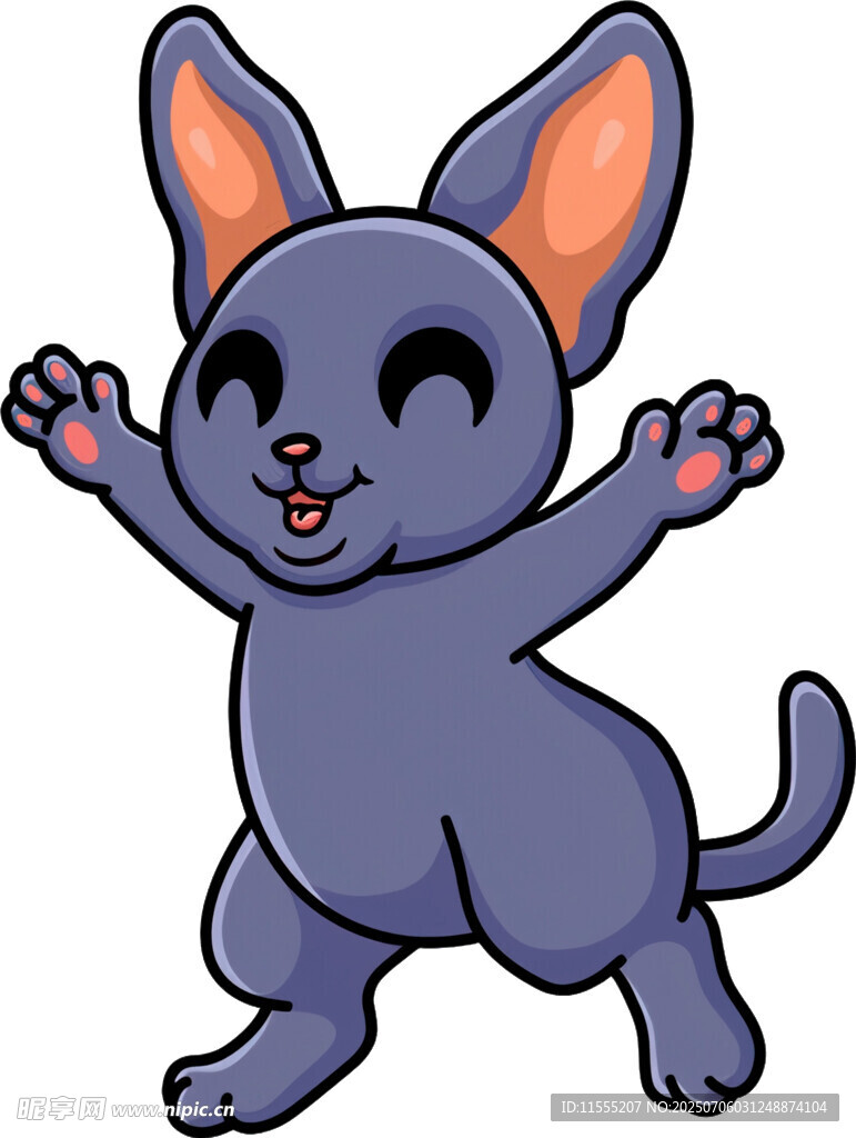 可爱紫猫欢快舞动