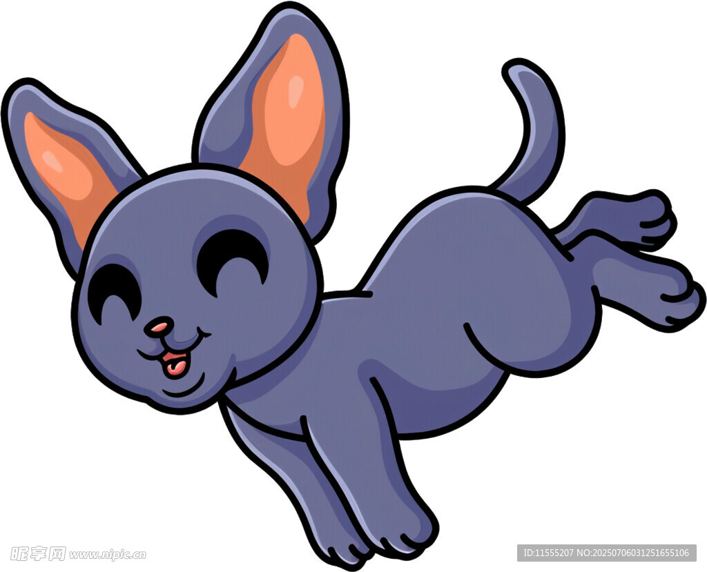 跳跃的紫色萌宠小狗