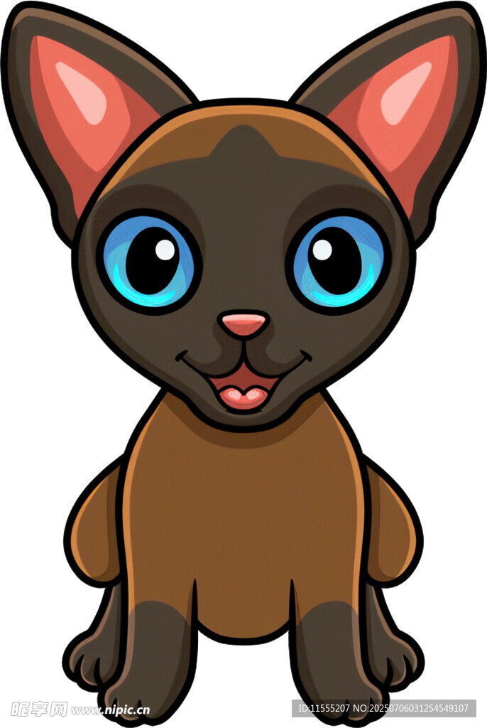 可爱黑毛小猫卡通形象