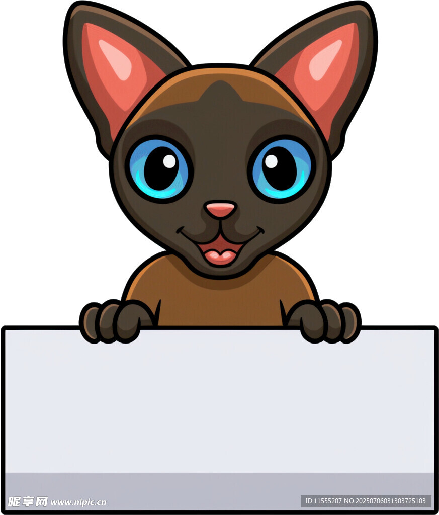 可爱猫咪举牌
