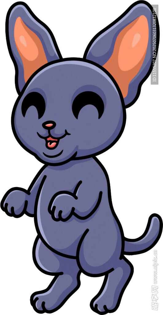 可爱蓝色卡通袋鼠形象