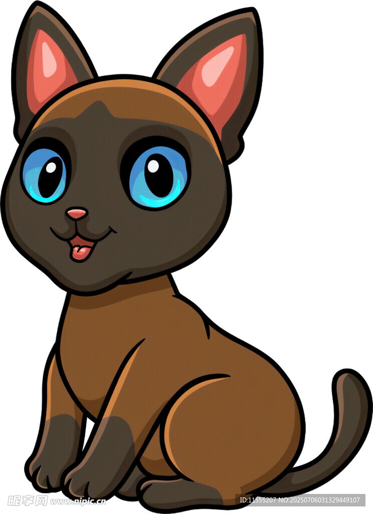 可爱棕色卡通猫咪形象