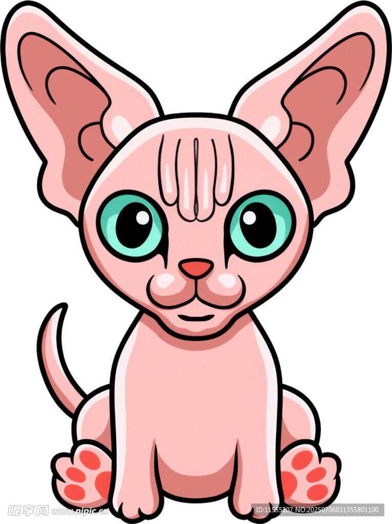 可爱无毛猫卡通形象