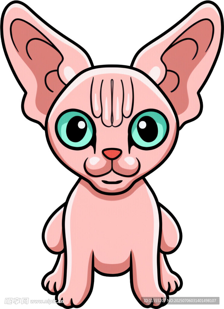 可爱无毛猫卡通形象