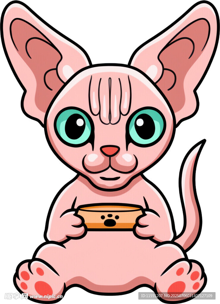 可爱无毛猫玩平板电脑