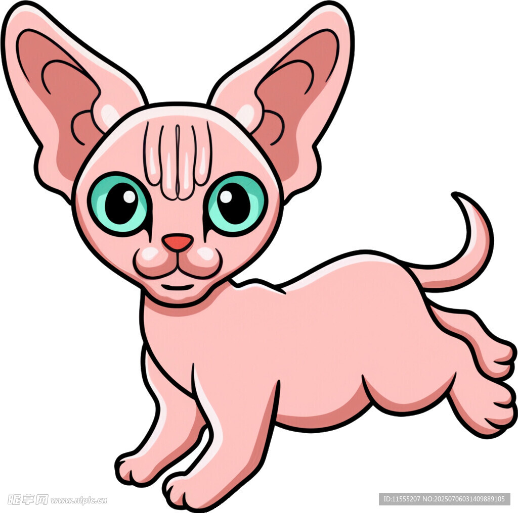 可爱无毛猫卡通形象