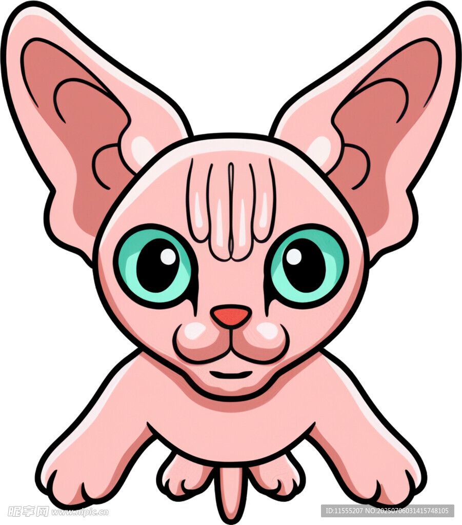 可爱无毛猫卡通形象