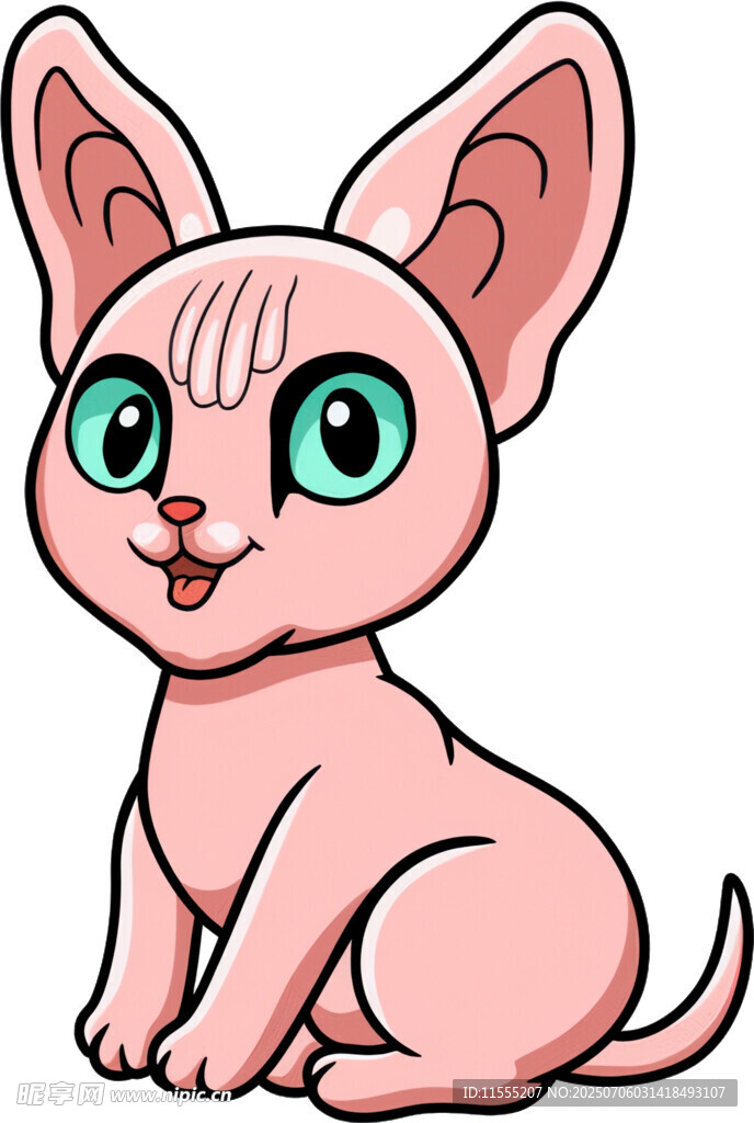 可爱无毛猫卡通形象