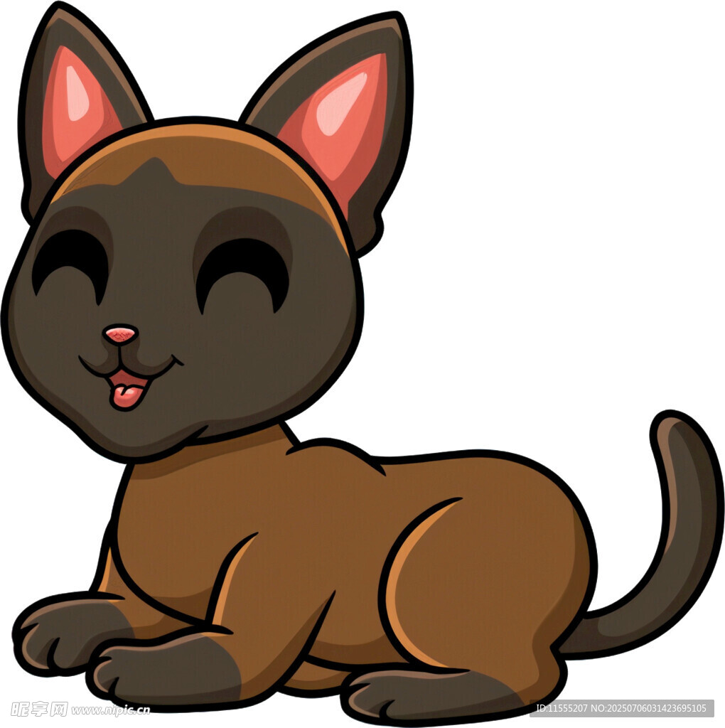 趴着的可爱黑猫