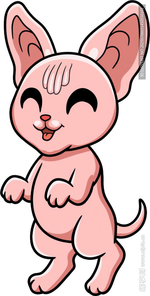 可爱粉色卡通小猫形象