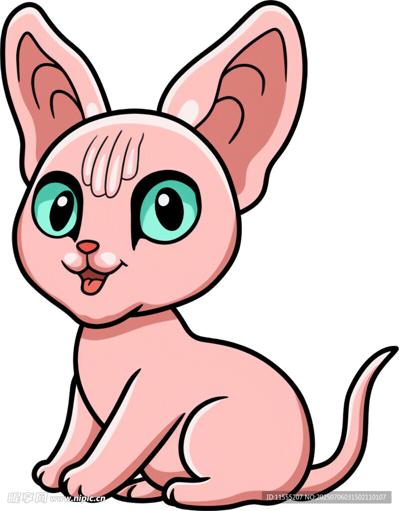 可爱无毛小猫卡通形象