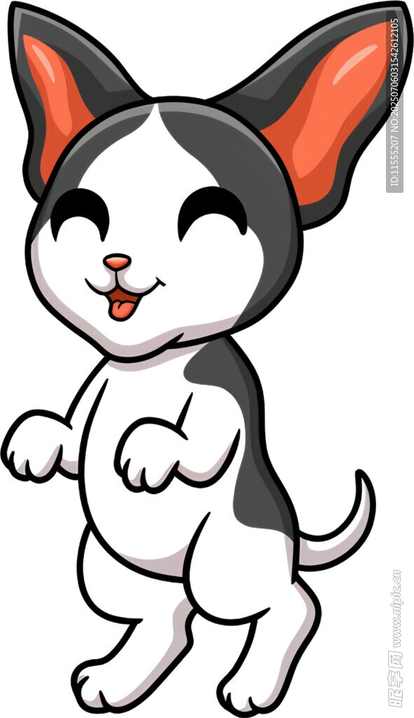 可爱卡通小狗欢快站立