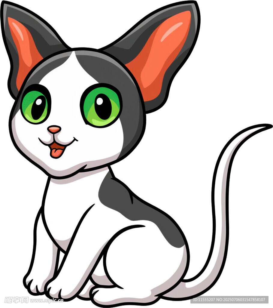 可爱黑白猫咪卡通形象