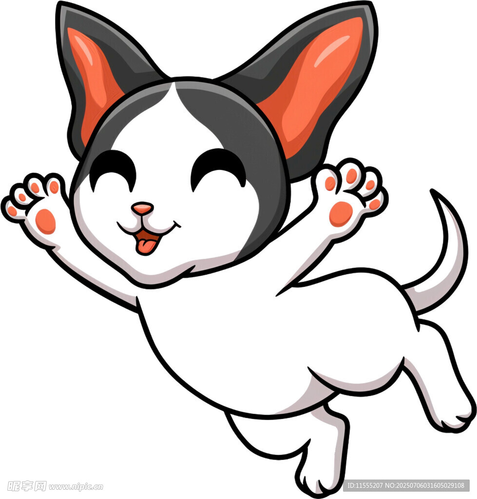 跳跃的萌趣小狗