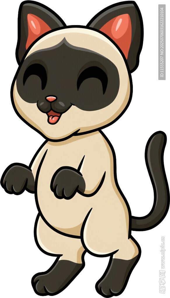 可爱暹罗猫卡通形象
