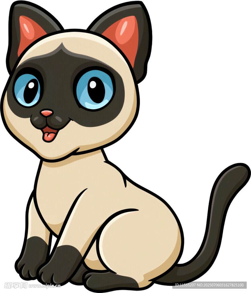 可爱暹罗猫卡通形象