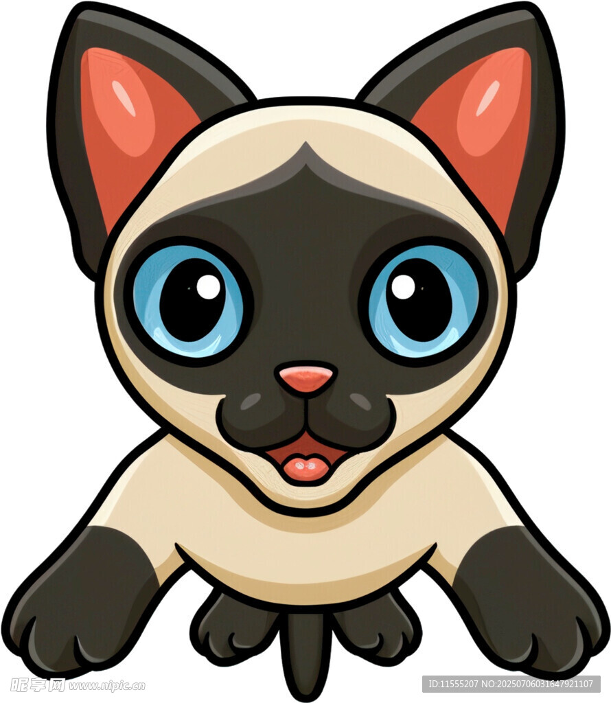 可爱暹罗猫卡通形象