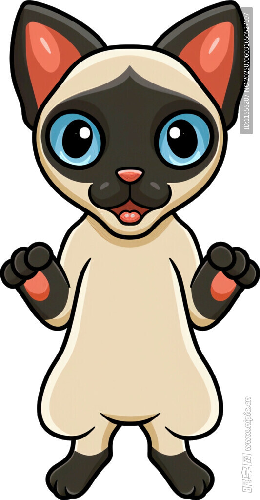 可爱站立猫咪卡通形象