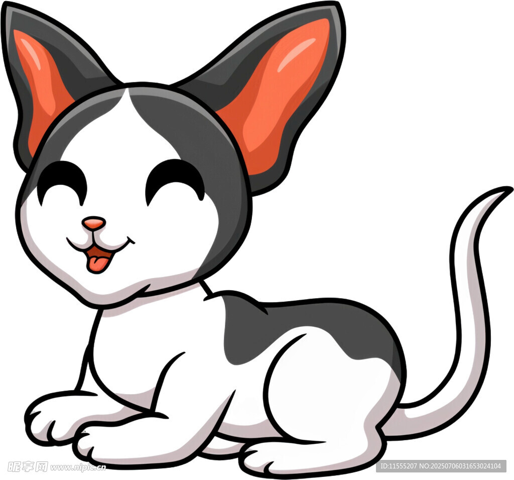 可爱黑白猫卡通形象