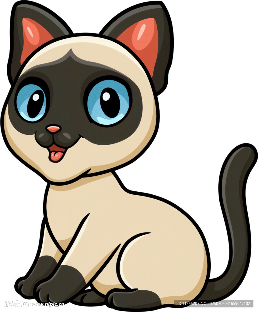 可爱暹罗猫卡通形象