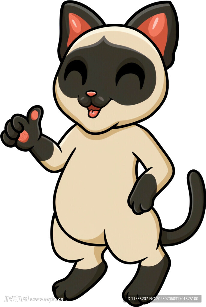 可爱暹罗猫卡通形象
