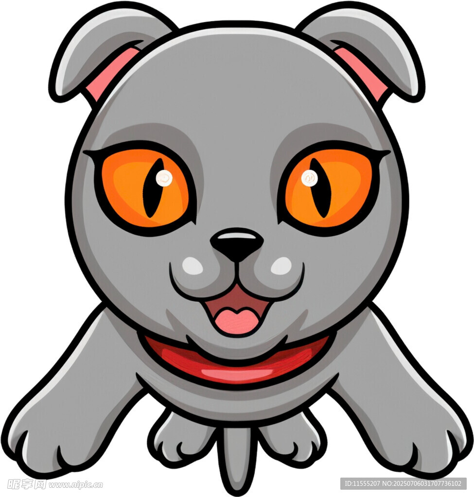 可爱小灰狗卡通形象