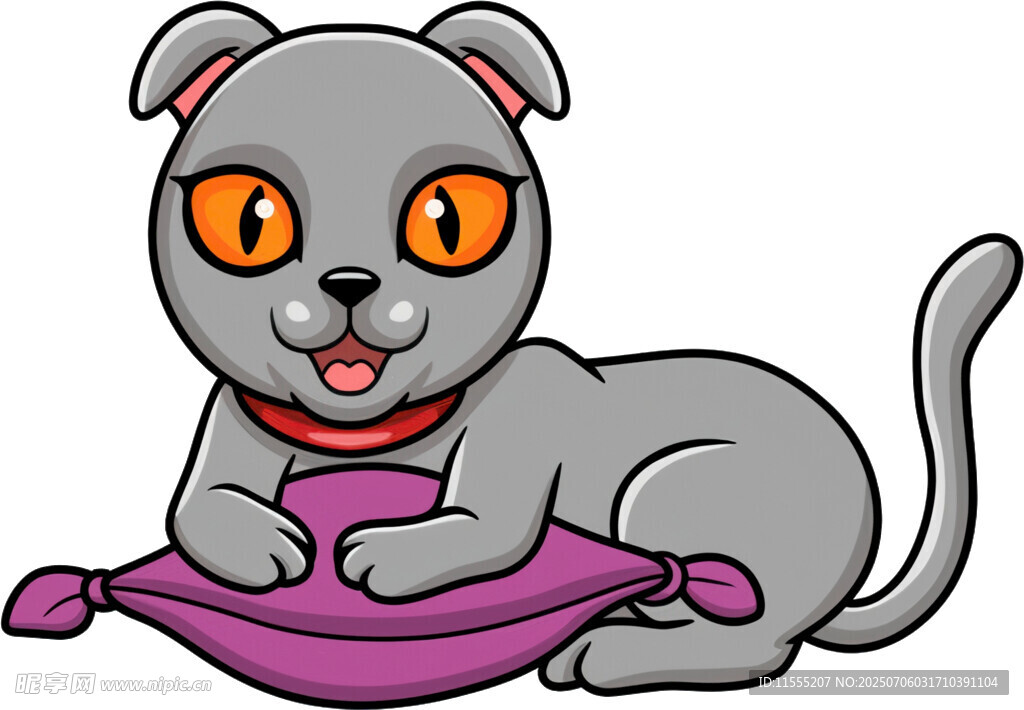 趴着的可爱灰猫