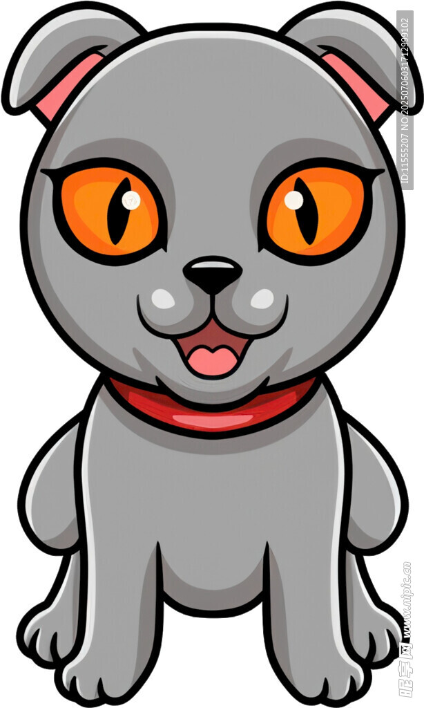 可爱灰狗卡通形象