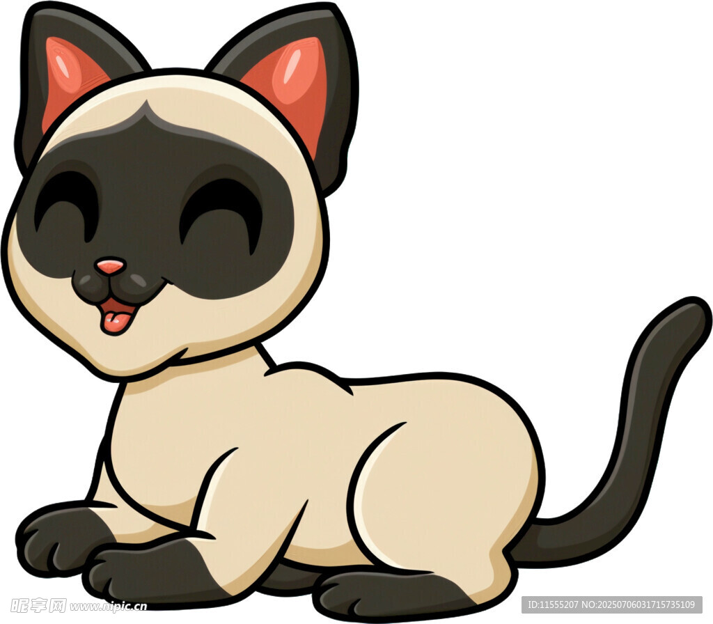 可爱暹罗猫卡通形象