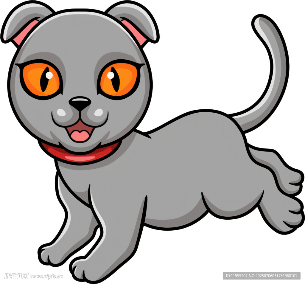 奔跑的小灰猫