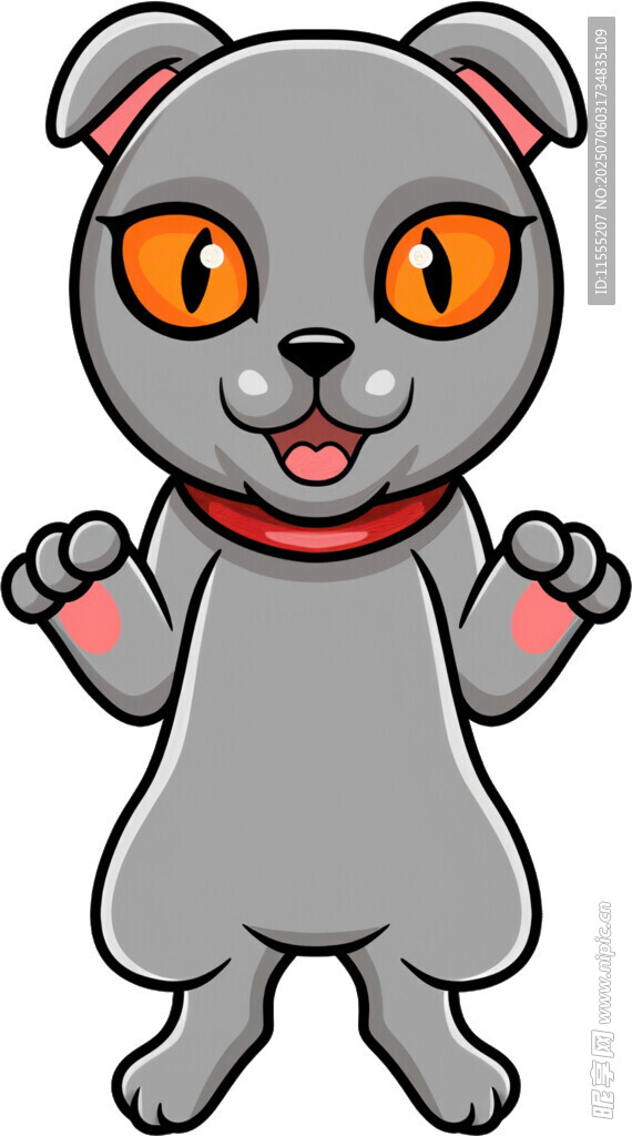 可爱灰猫卡通形象