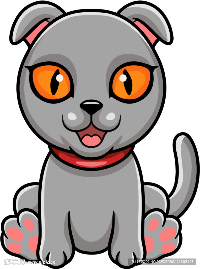 可爱灰小狗坐立