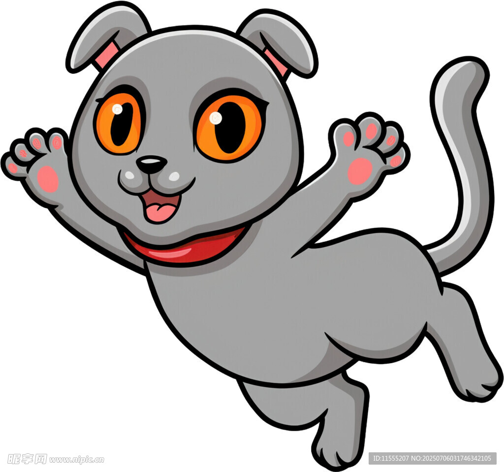 跳跃的可爱灰狗