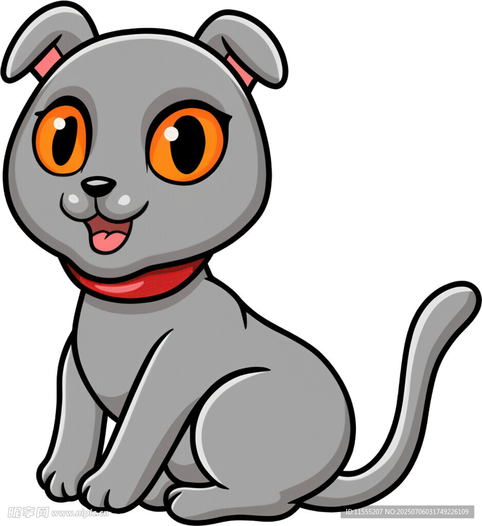 可爱灰猫卡通形象