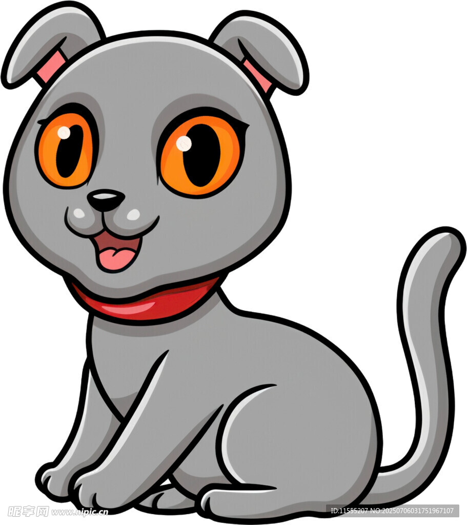 可爱灰狗卡通形象