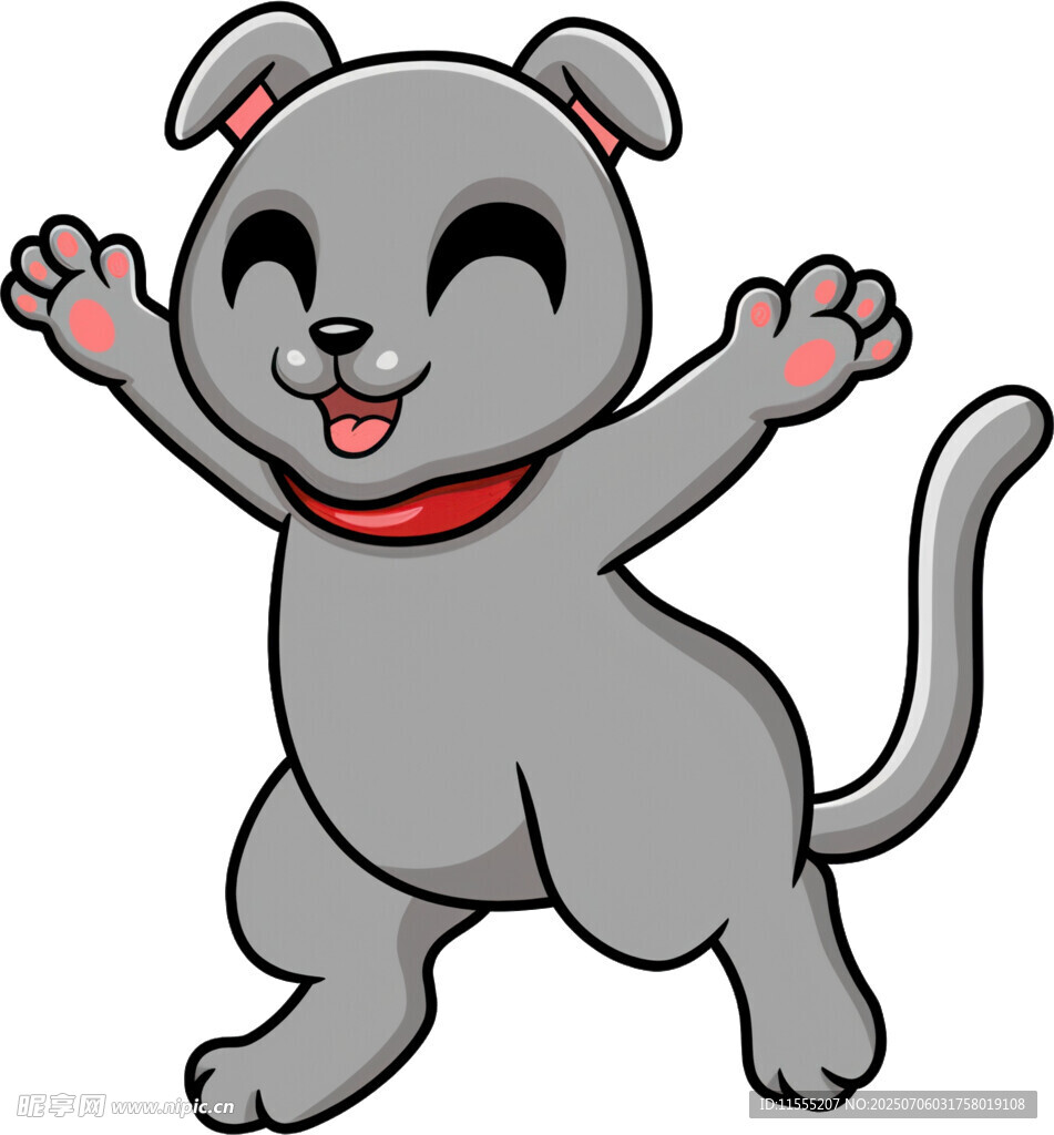 欢快跳跃的卡通小狗